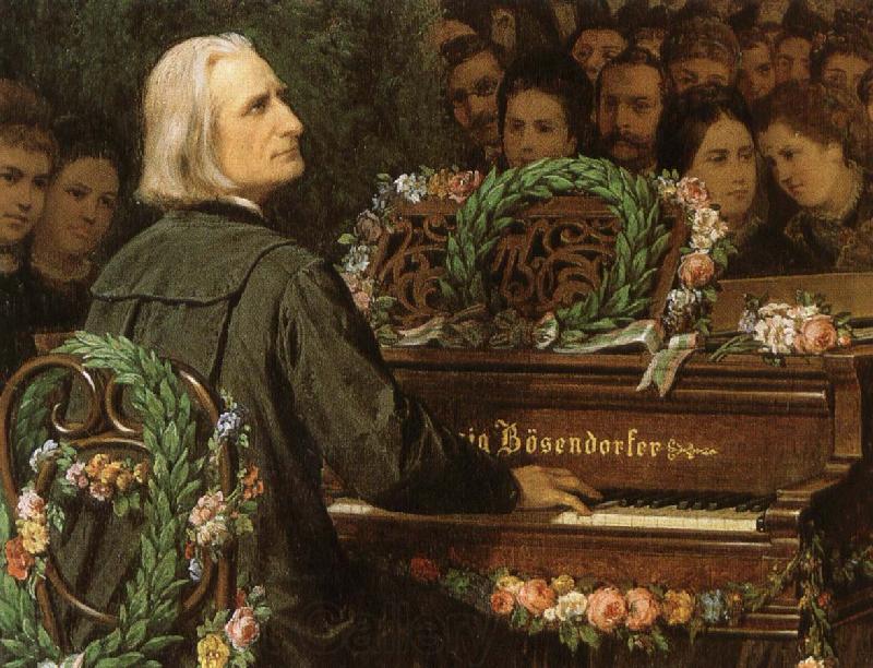 george bernard shaw franz liszt playing a piano built by ludwig bose. France oil painting art